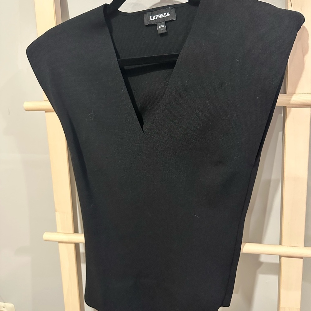 SUMMER SALE Express Women's Black Sleeveless Sweater Thong Bodysuit SALE! - Picture 2 of 3